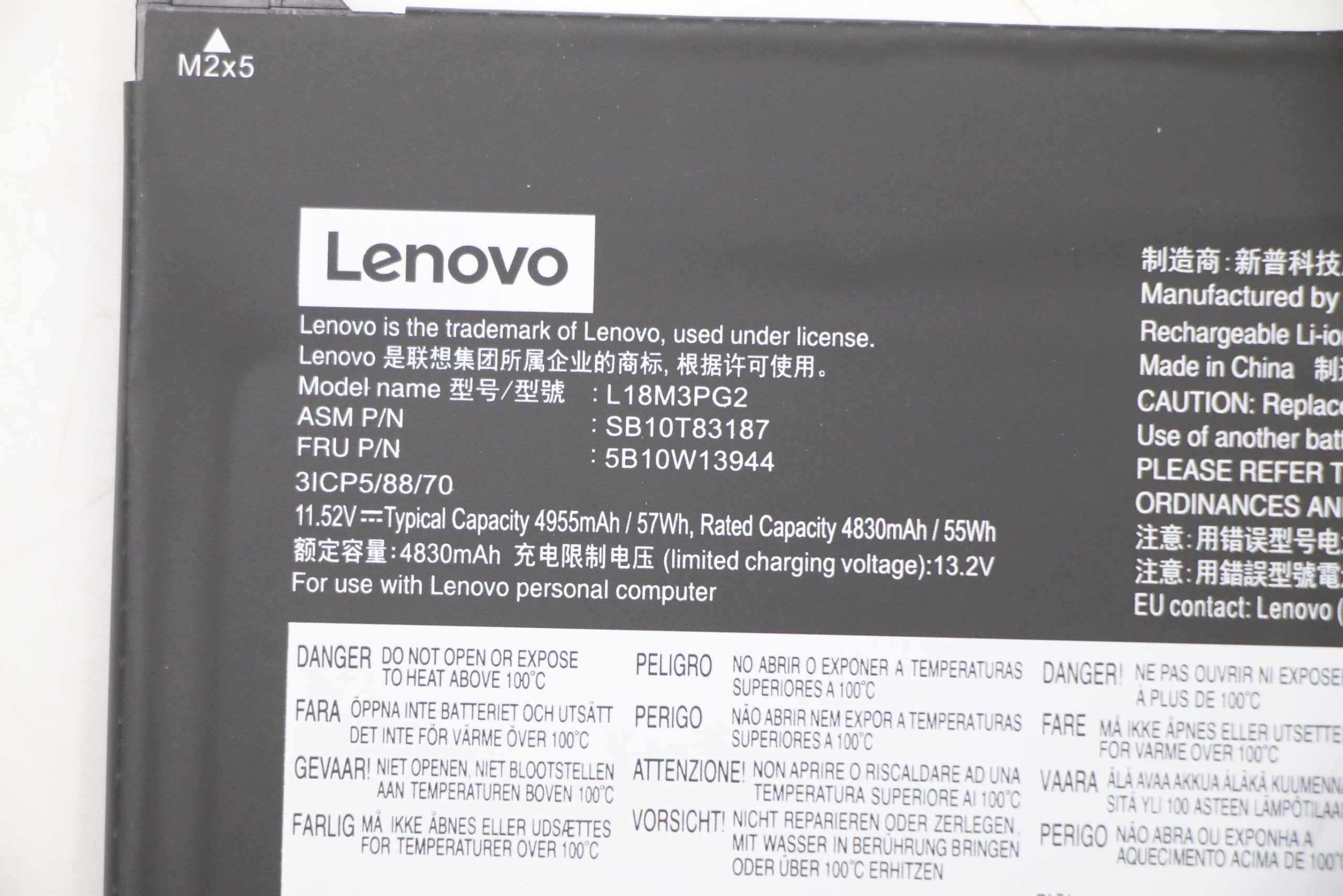 Bateria Original Lenovo 14W LAPTOP 81MQ - L18M3PG2 - SB10T83187