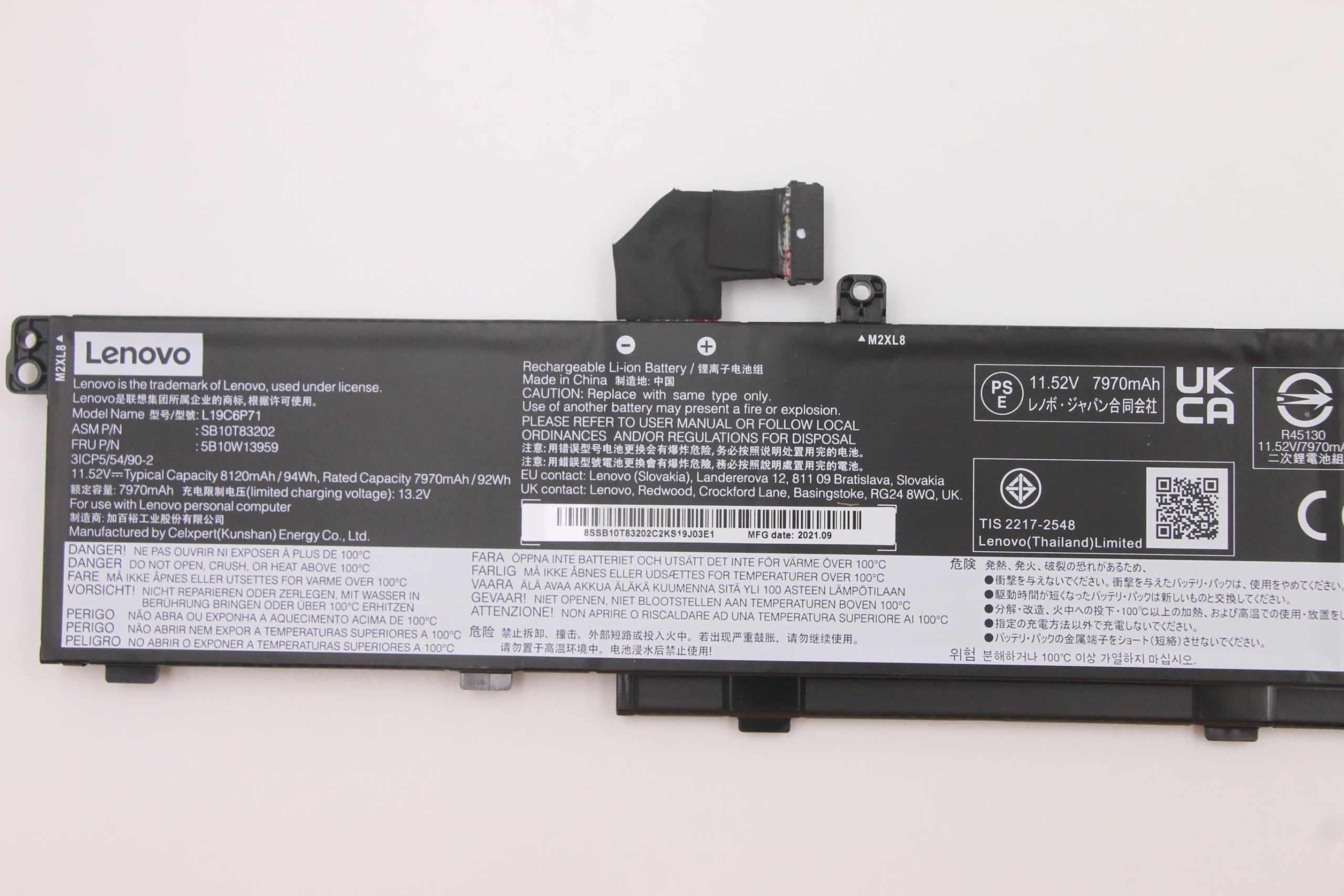 Bateria Original Lenovo - L19C6P71 - SB10T83202