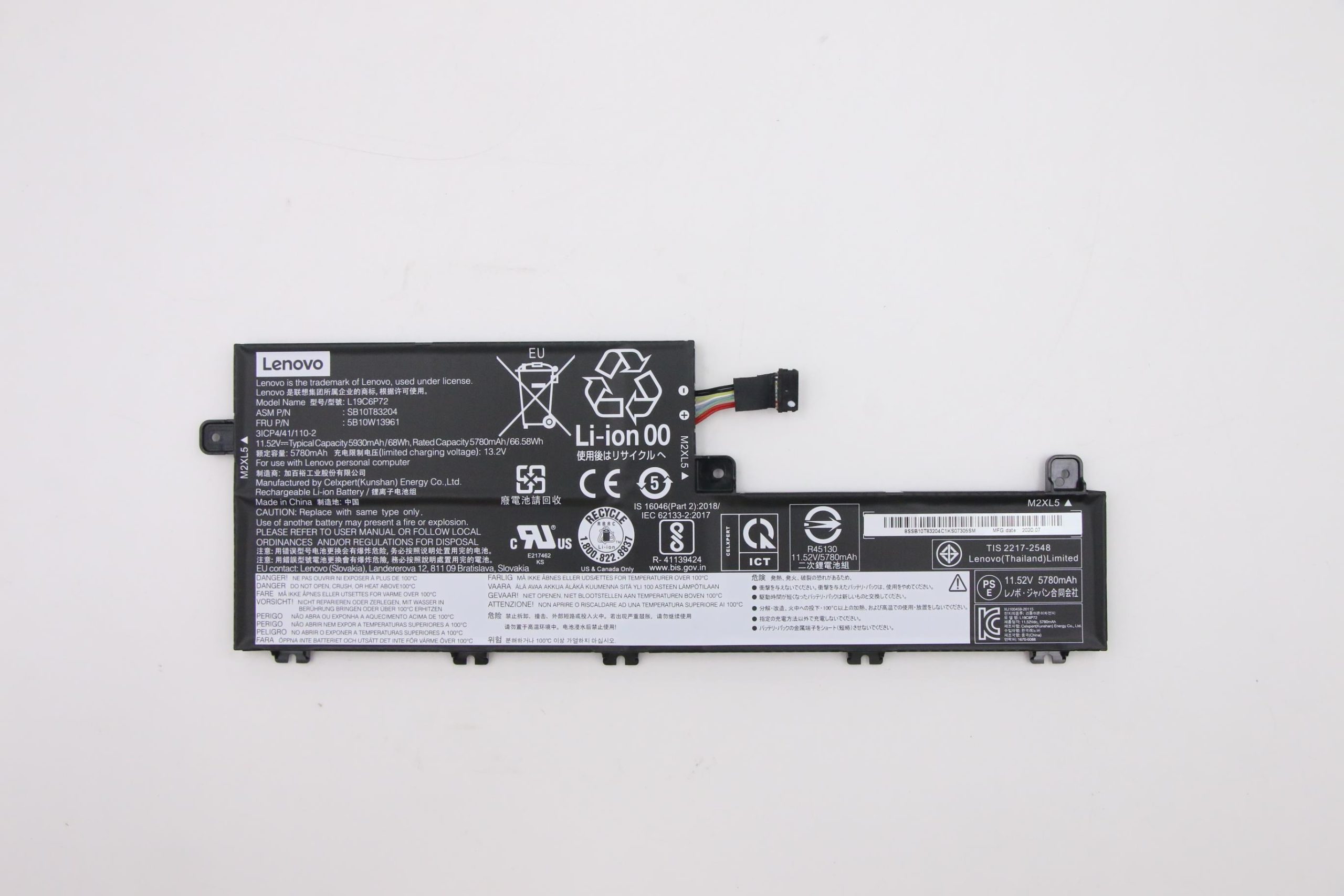 Bateria Original Lenovo - L19C6P72 - SB10T83204