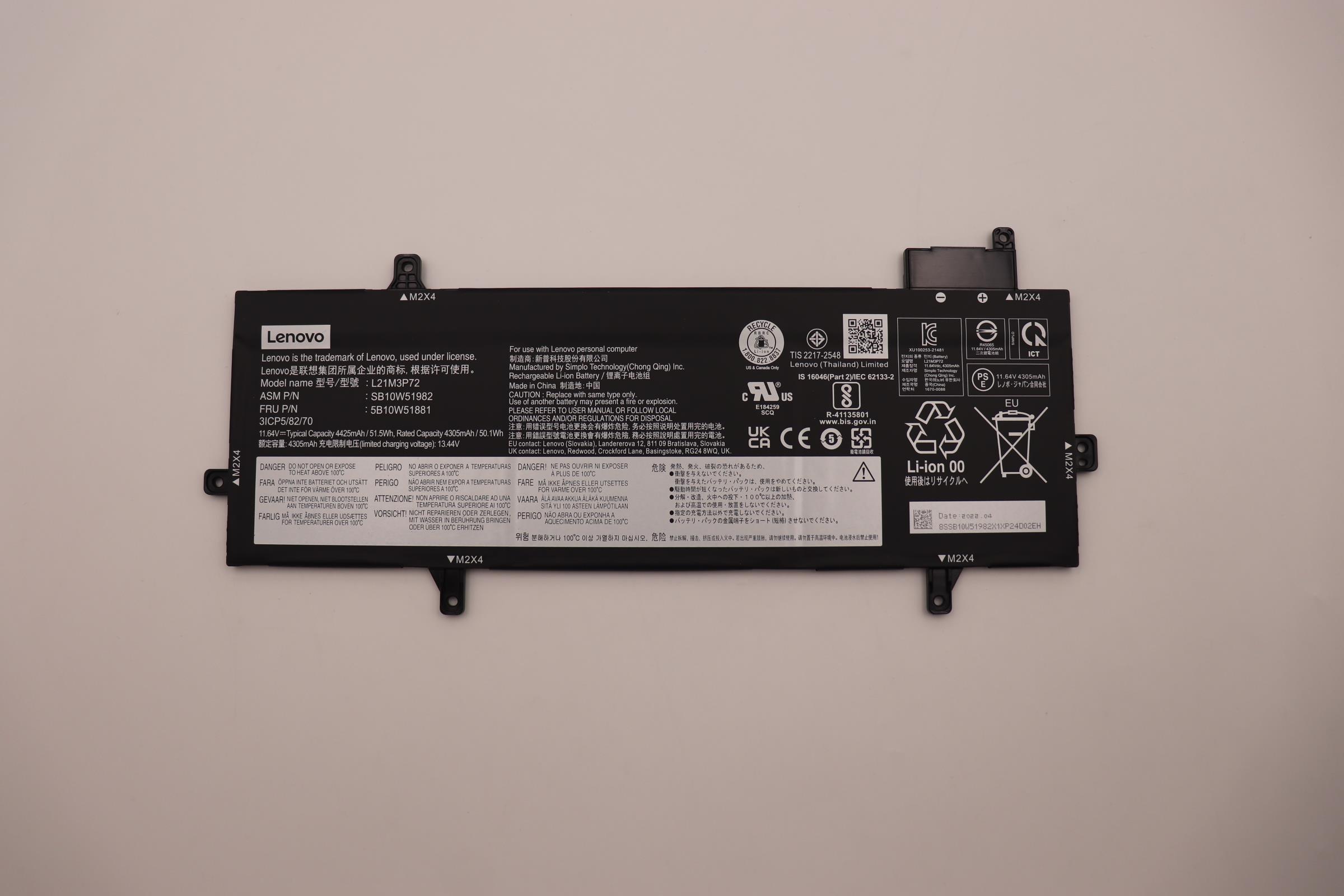 Bateria Original Lenovo Z13 GEN 1 TYPE - L21M3P72 - SB10W51982