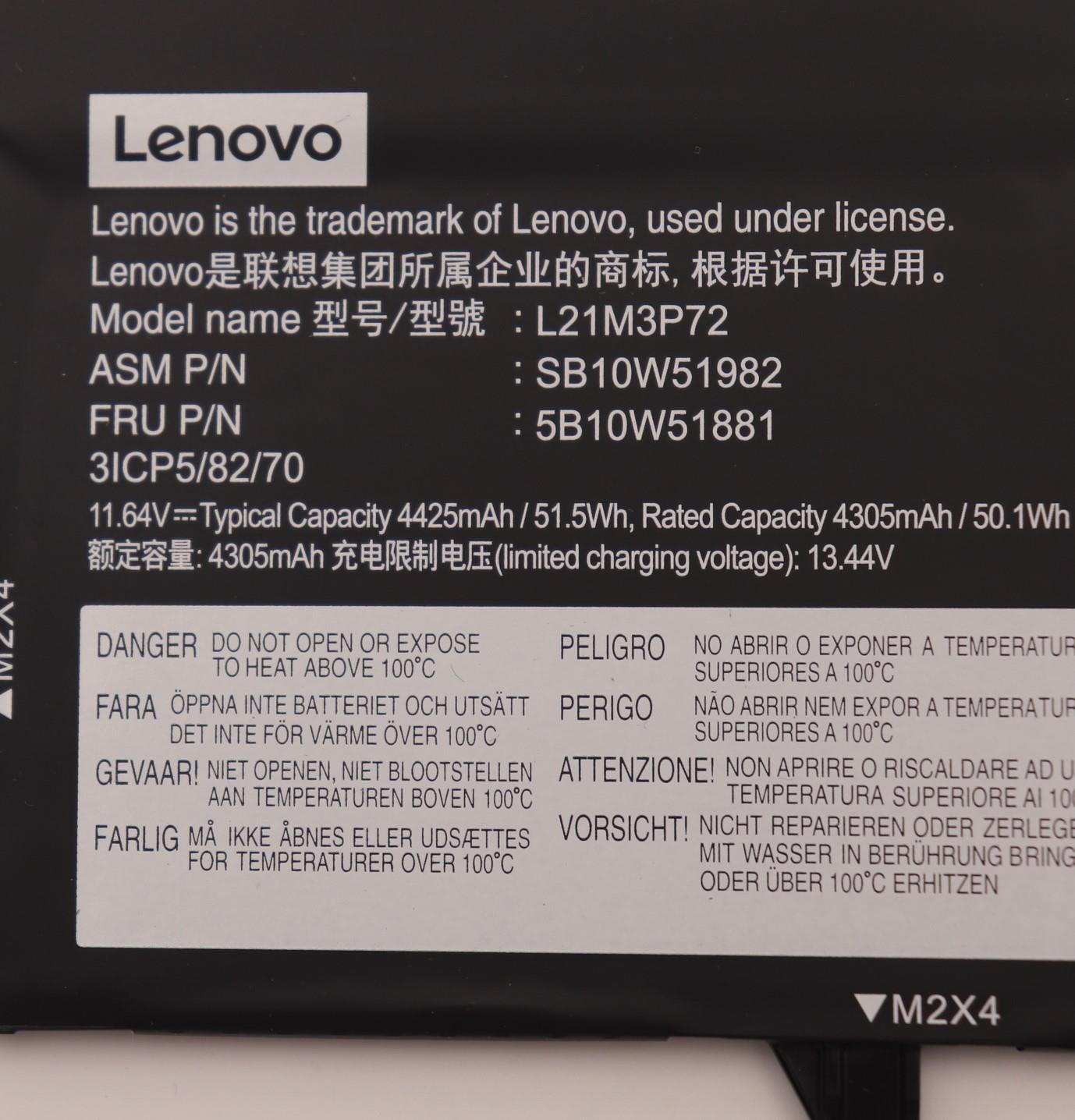 Bateria Original Lenovo Z13 GEN 1 TYPE - L21M3P72 - SB10W51982