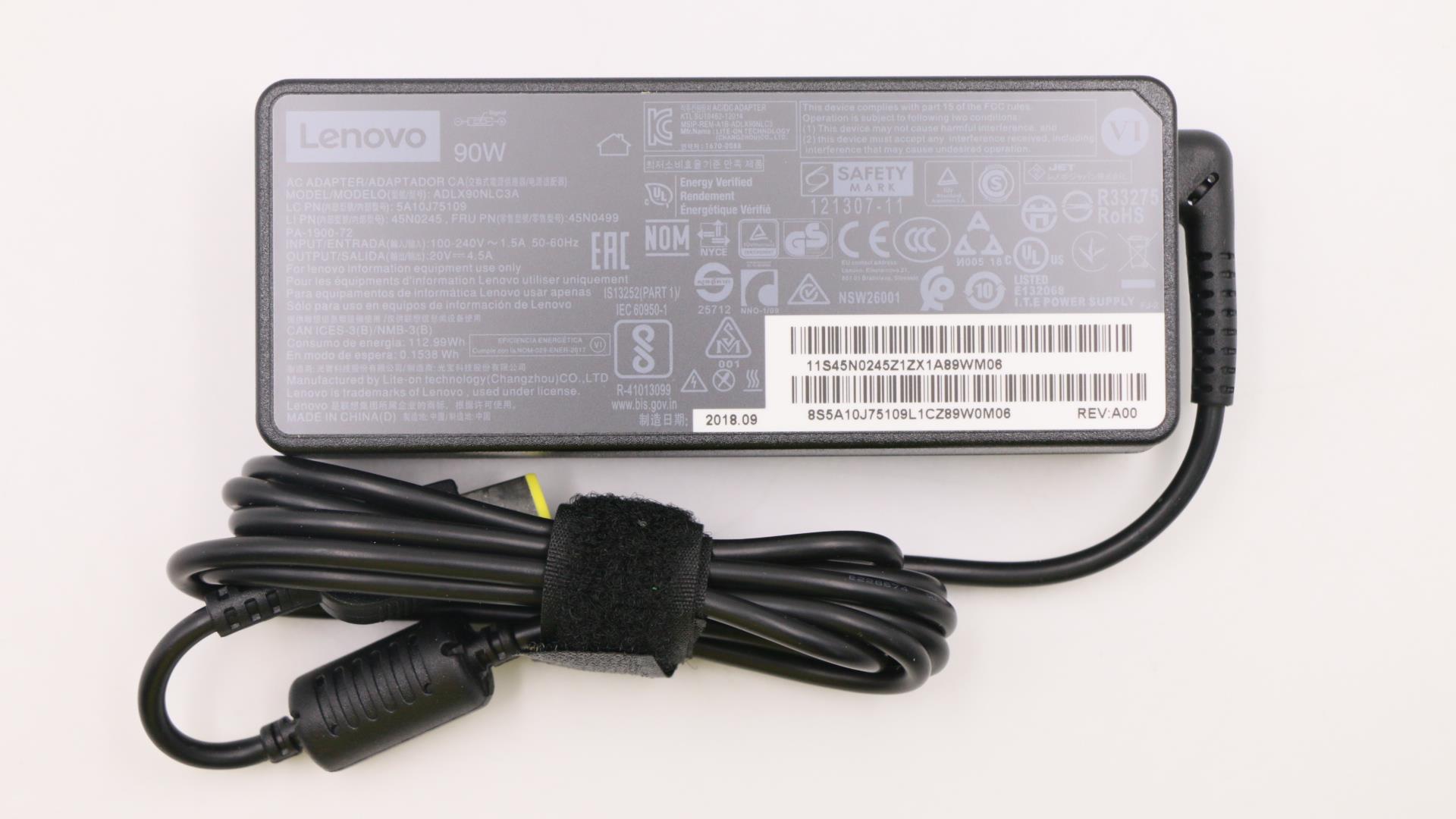 Cargador Lenovo Original ADLX90NLC3A, 90W, 20V, 4.5A