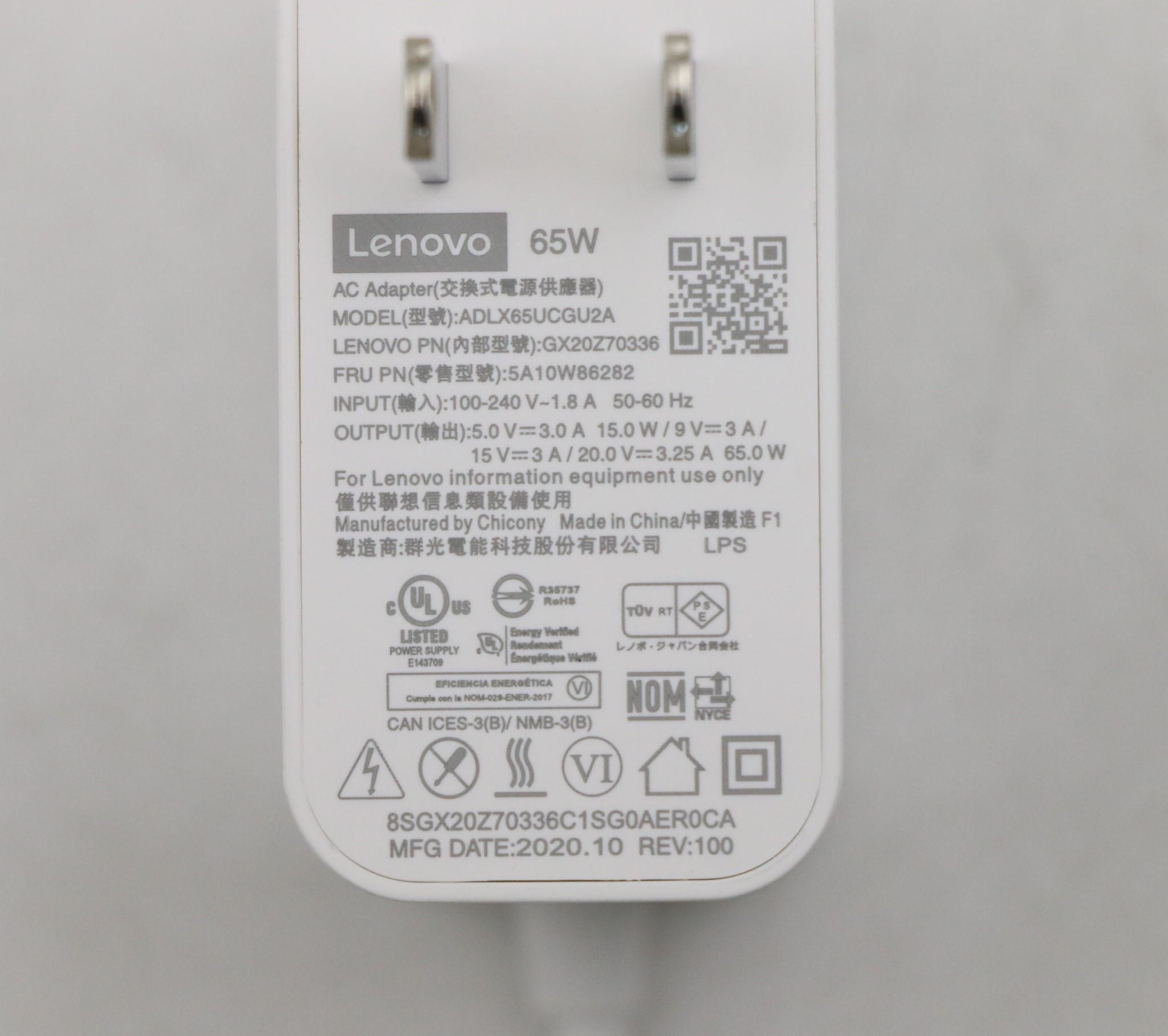 Cargador Lenovo Original ADLX65UCGU2A, 65W, 20V, 3.25A_8