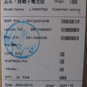 Bateria Lenovo Original L19M4PG3, 42Wh, 7.72V_2