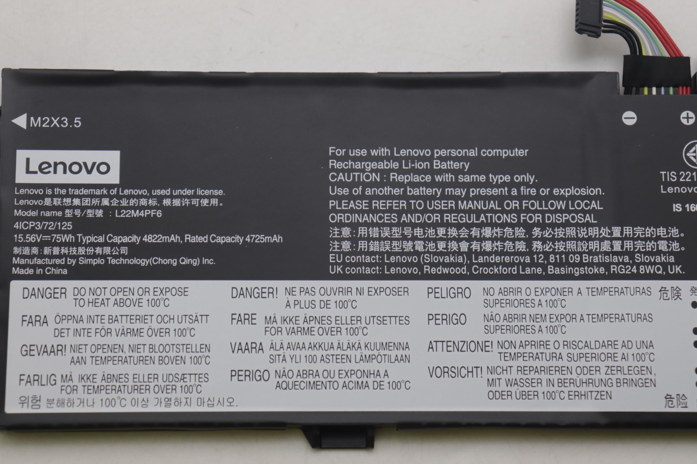 Bateria Lenovo Original L22M4PF6, 75Wh, 15.56V_4