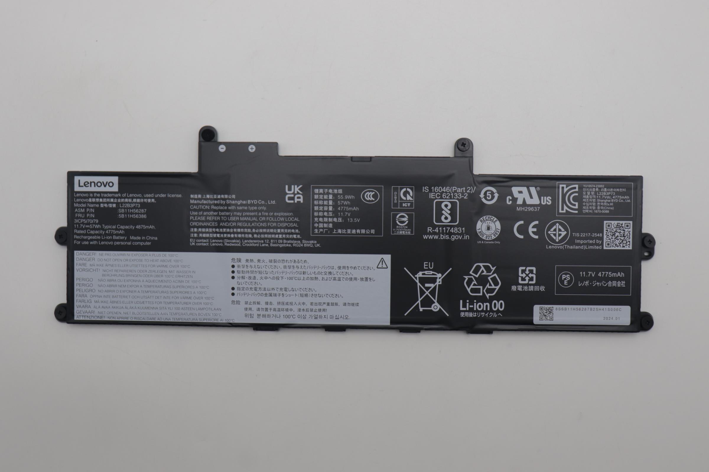 Bateria Lenovo Original L22B3P73, 57Wh, 11.7V