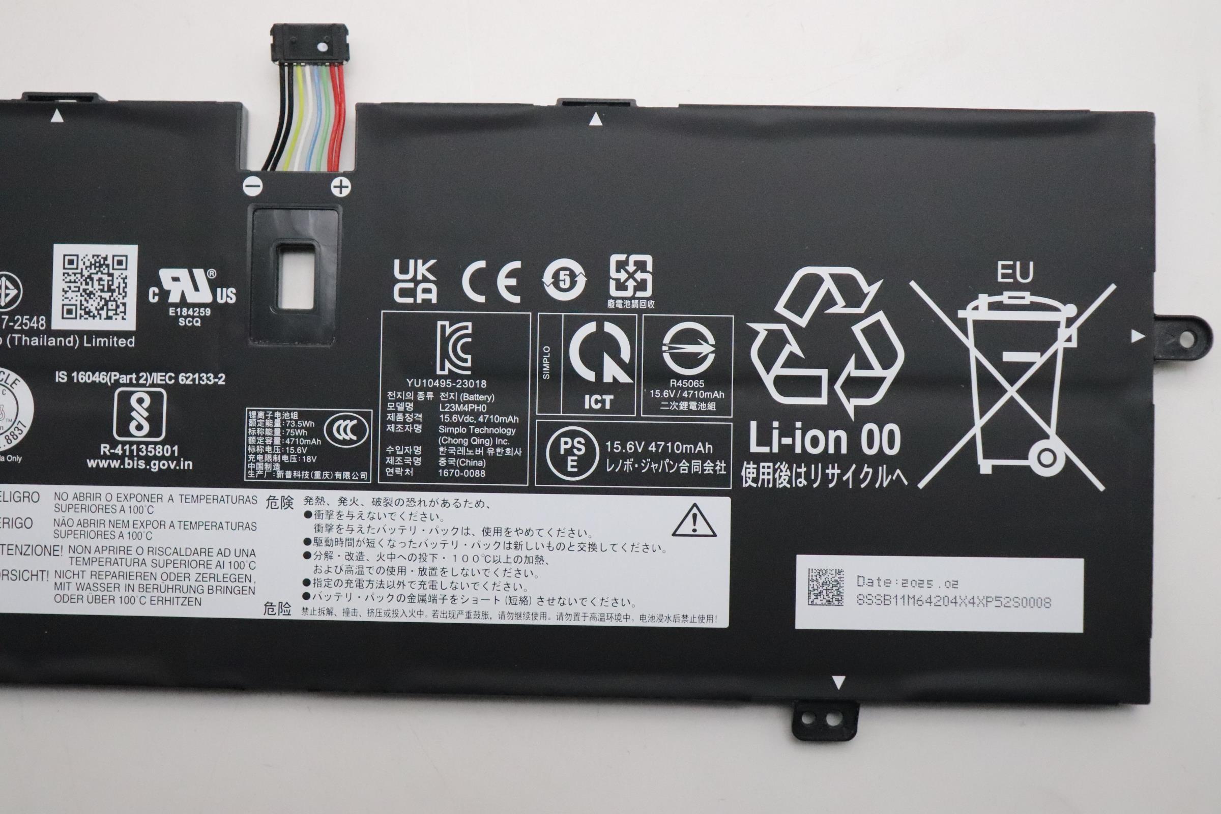 Bateria Lenovo Original L23M4PH0, 75Wh, 15.6V - Imagen 5