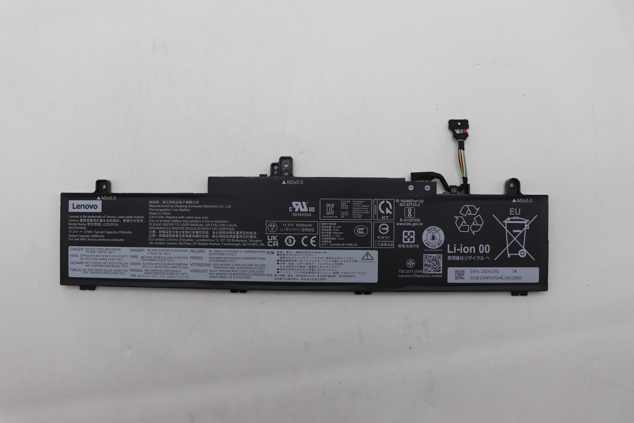 Bateria Lenovo Original L22D3PG4, 47Wh, 11.31V