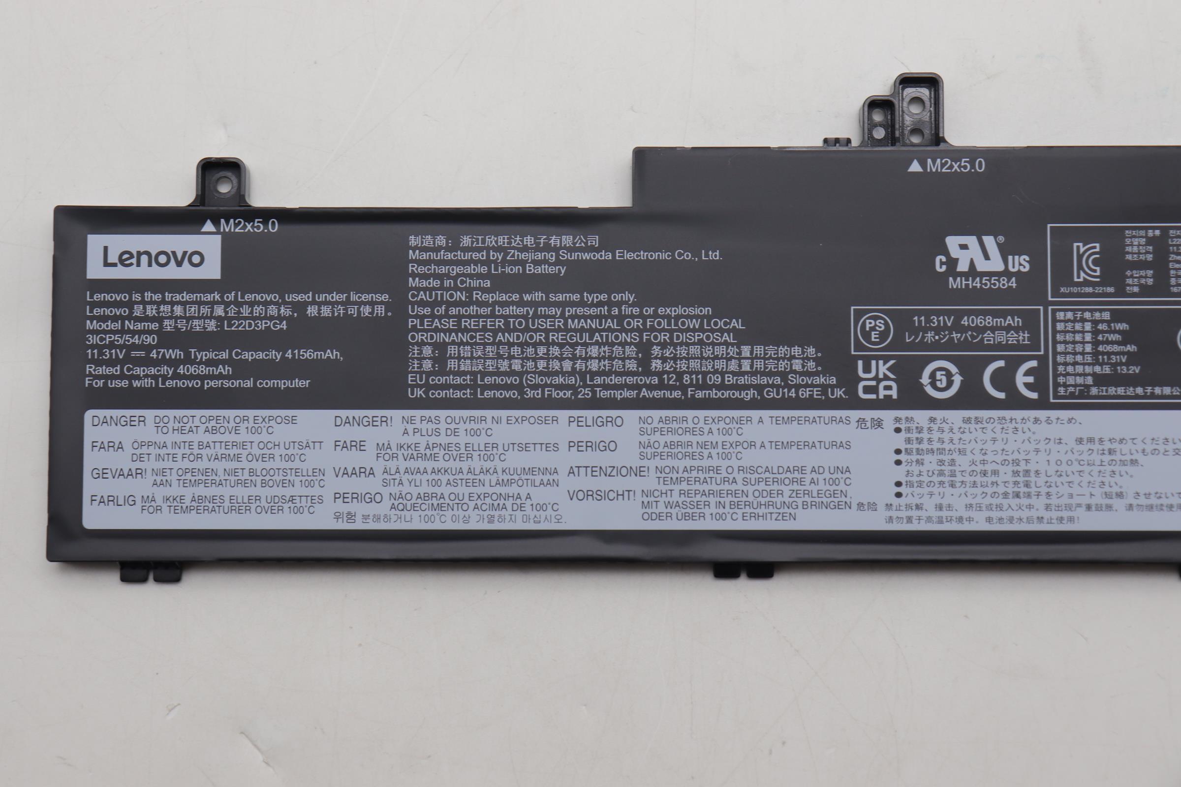 Bateria Lenovo Original L22D3PG4, 47Wh, 11.31V - Imagen 5