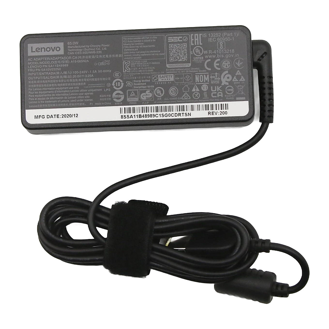 Cargador Lenovo Original A19-065N2A, 65W, 20V, 3.25A