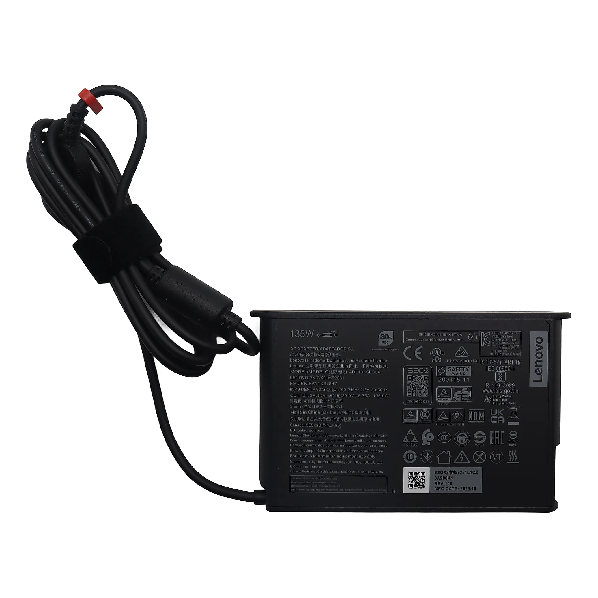 Cargador Lenovo Original ADL135SLC23A, 135W, 20V, 6.75A