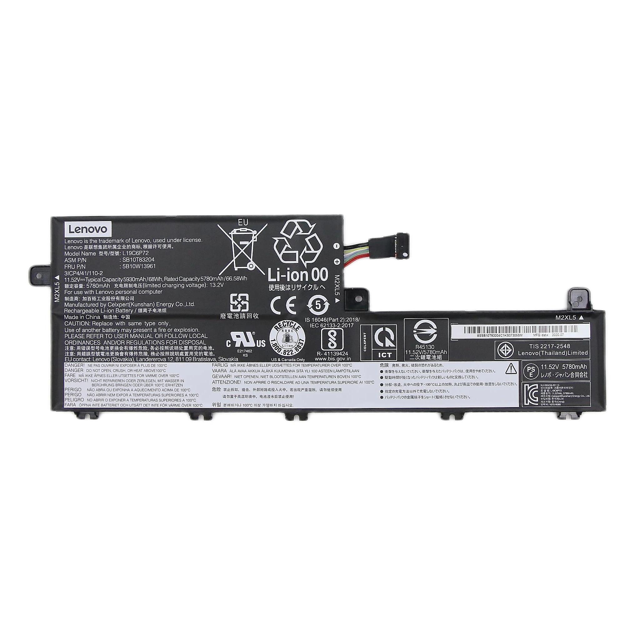 Bateria Lenovo Original L19C6P72, 68Wh, 11.52V