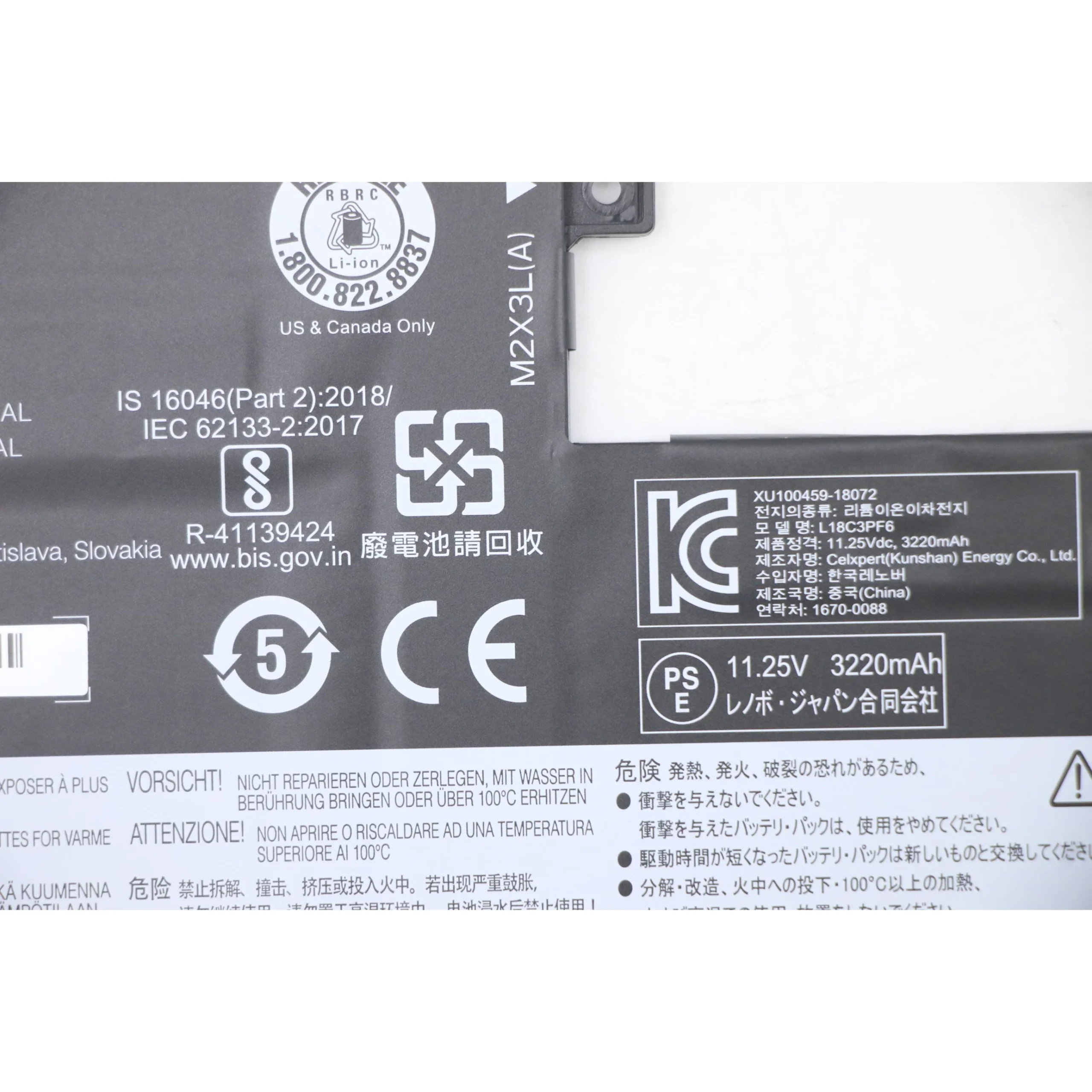Bateria Lenovo Original L18C3PF6, 36Wh, 11.25V - Imagen 4