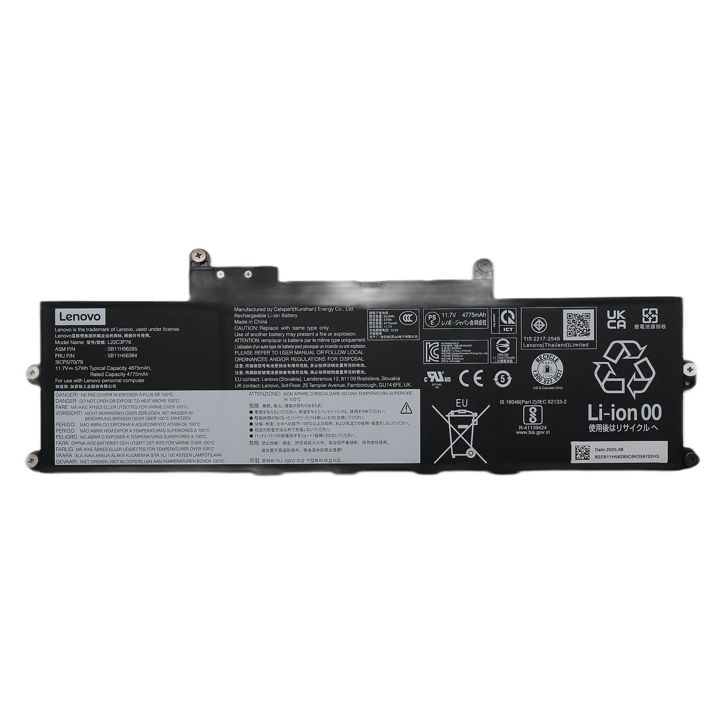 Bateria Lenovo Original L22C3P76, 57Wh, 11.7V