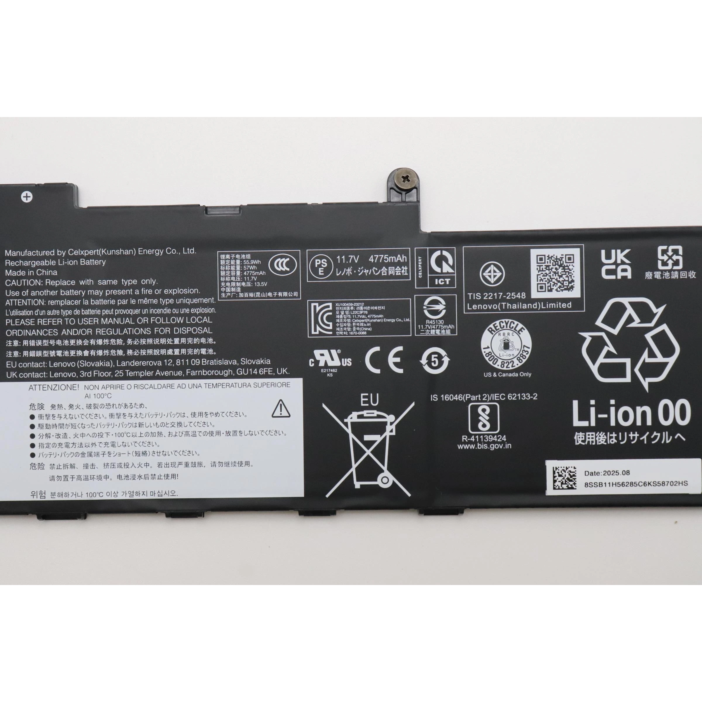 Bateria Lenovo Original L22C3P76, 57Wh, 11.7V - Imagen 4