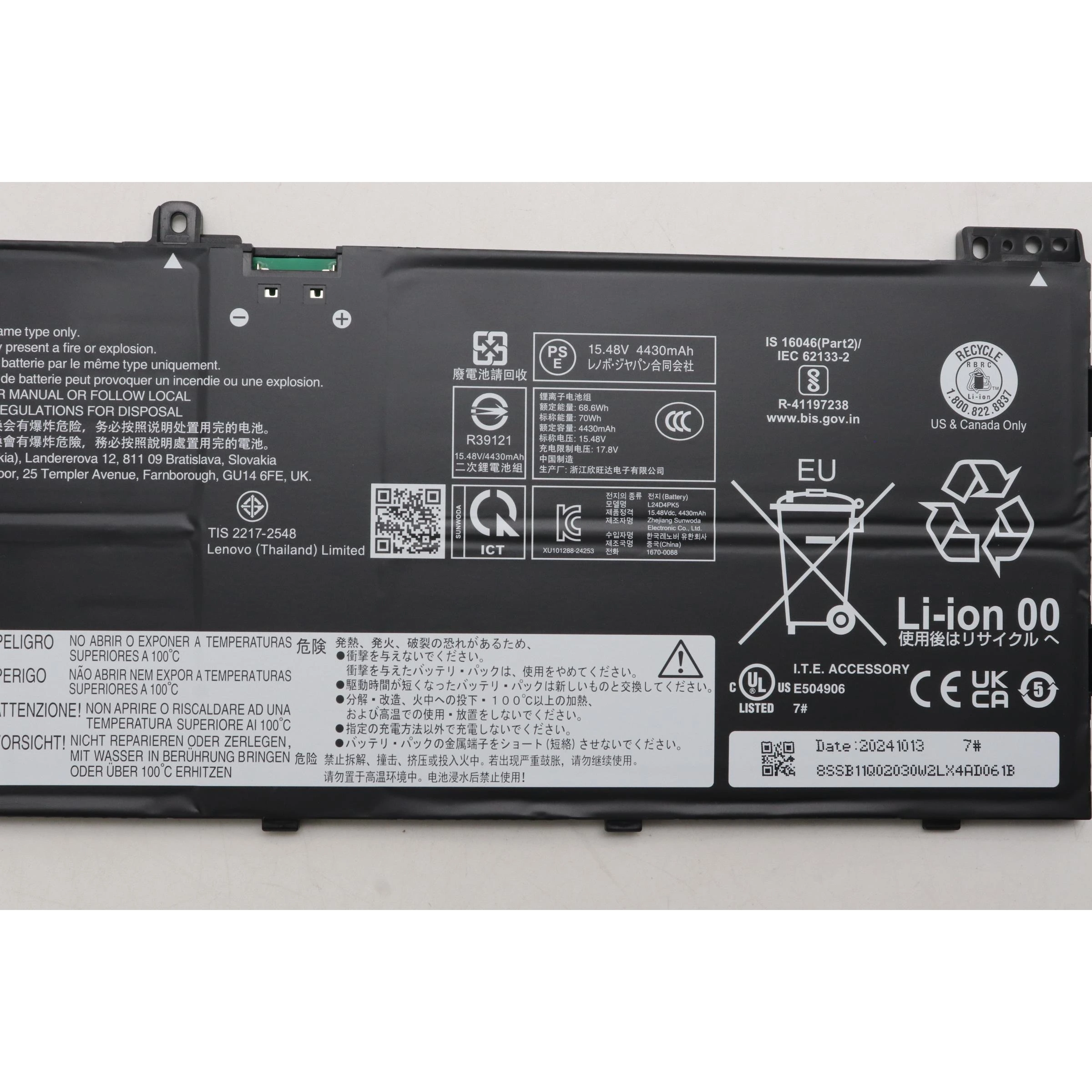 Bateria Lenovo Original L24D4PK5, 70Wh, 15.48V - Imagen 4