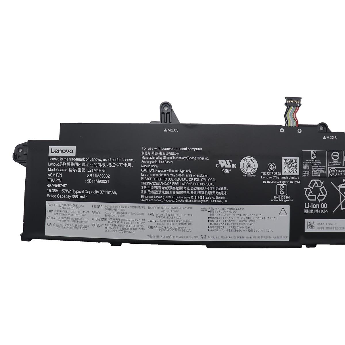 Bateria Lenovo Original L21M4P75, 57Wh, 15.36V - Imagen 5