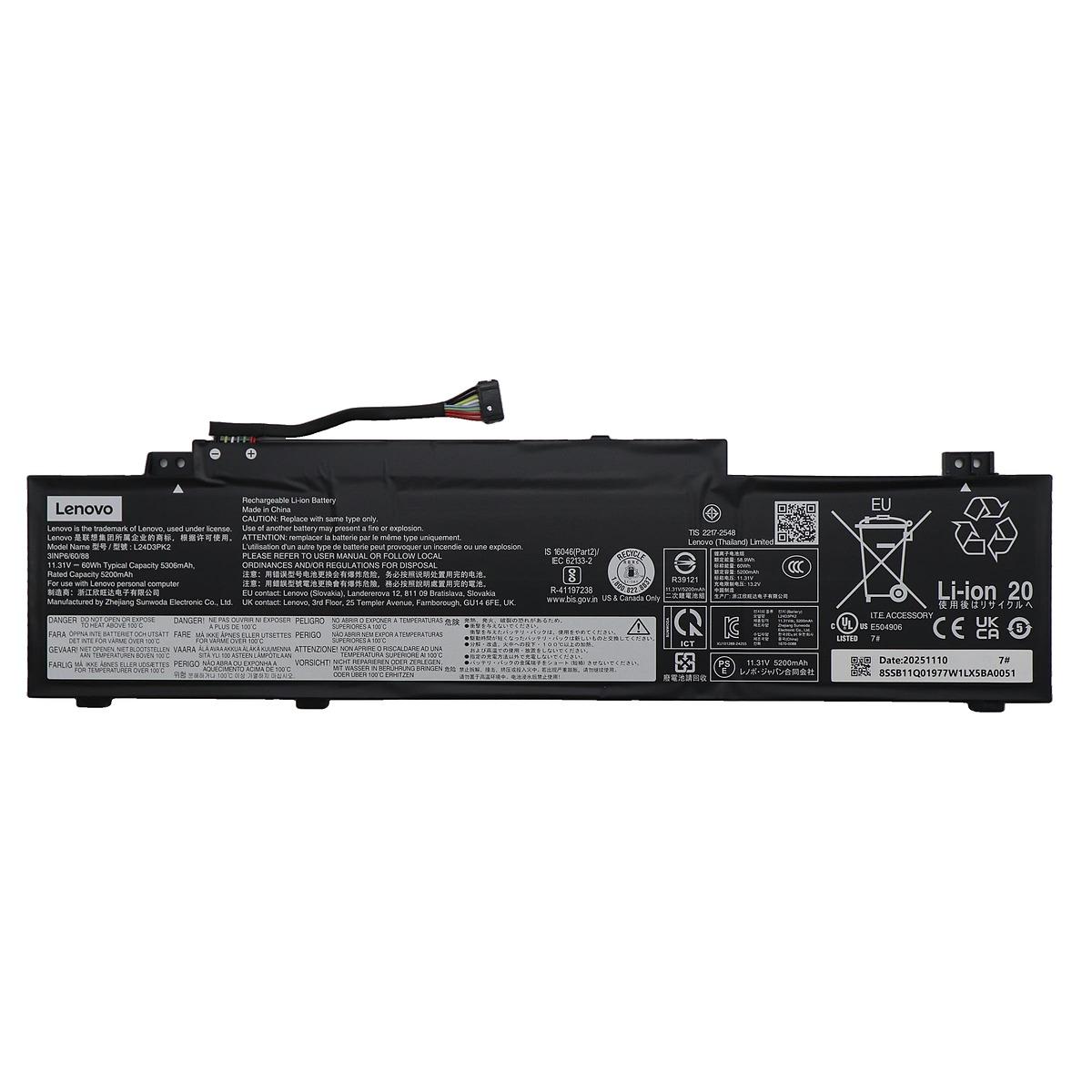 Bateria Lenovo Original L24D3PK2, 60Wh, 11.31V